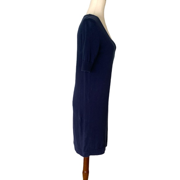 Lacoste Navy Blue Scoop Neck Short Sleeve Tunic Sweater Dress - 36 - XS 4 - Picture 6 of 12